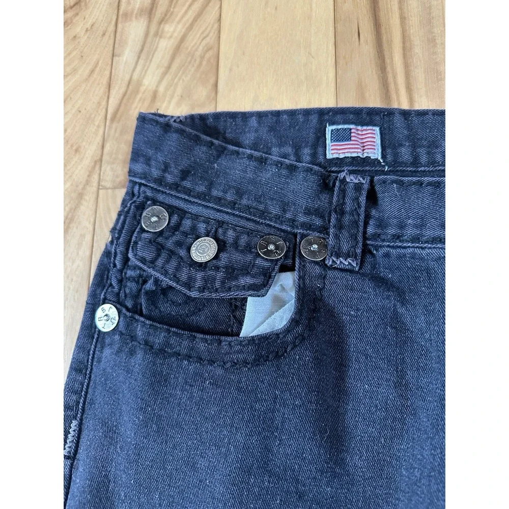 Vintage True Religion Billy Super T Jeans Mens 38x32 Made in USA Black Flap